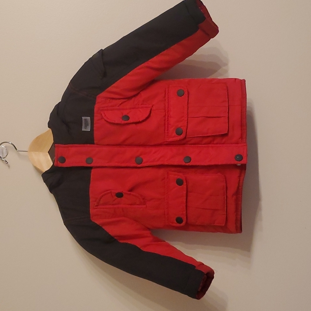 OshKosh B'gosh Red and Black Colorblock Boys Winter Jacket 3T